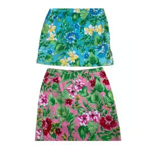 Cappagallo Women's Size 8 Floral Tropical Hawaiian Tennis Skorts Skirt lot of 2